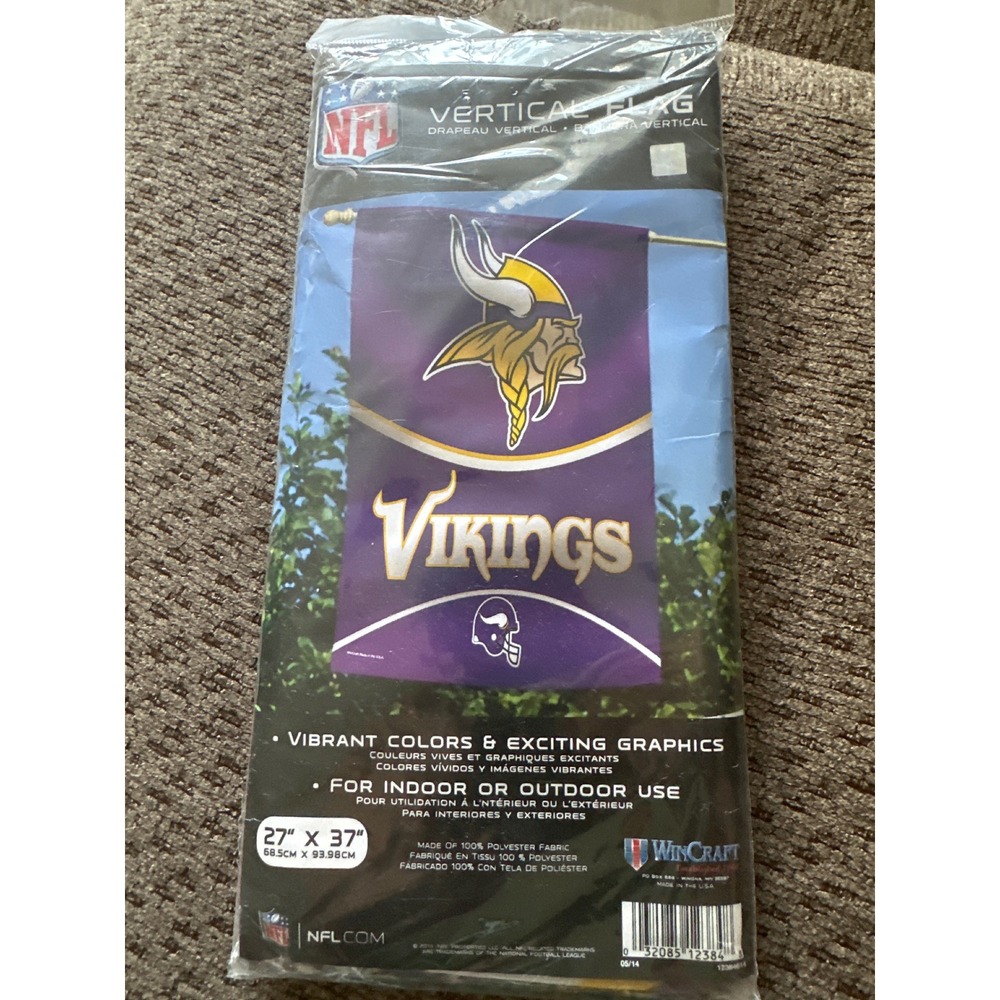 NFL Minnesota Vikings Vertical Flag 27x37 WinCraft Indoor Outdoor Banner New